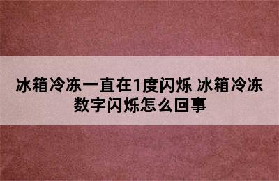 冰箱冷冻一直在1度闪烁 冰箱冷冻数字闪烁怎么回事